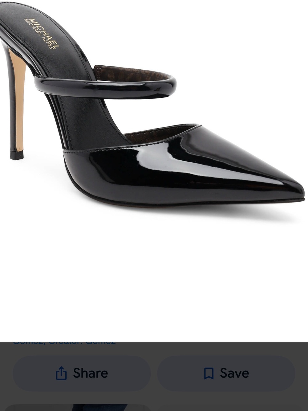 MICHAEL Michael Kors Black Patent Pointed Toe Stiletto Mules